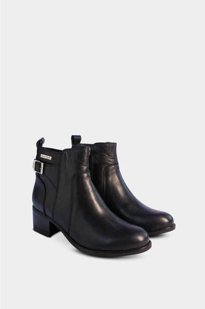 BOTINES PARA MUJER PULINA CUERO NEGRO