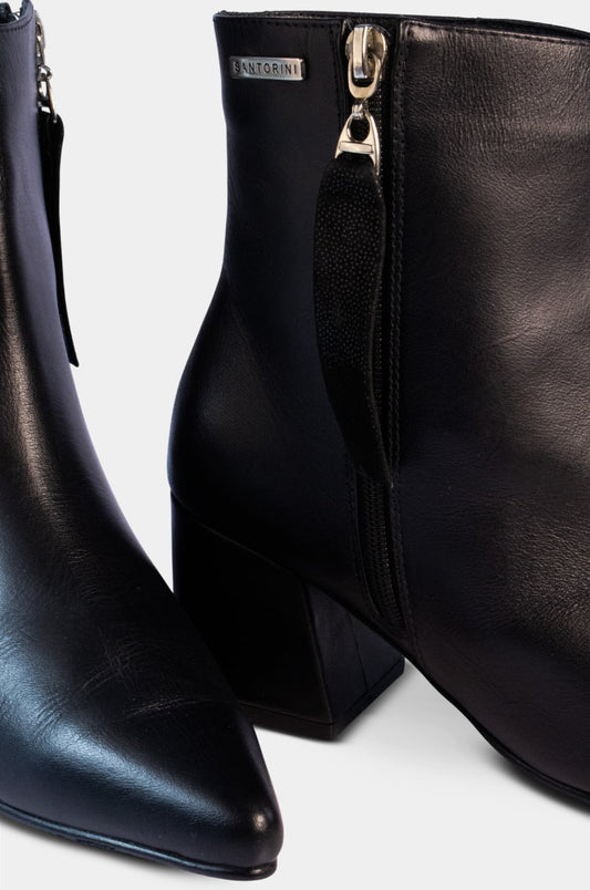 BOTINES PARA MUJER LIVIA CUERO NEGRO