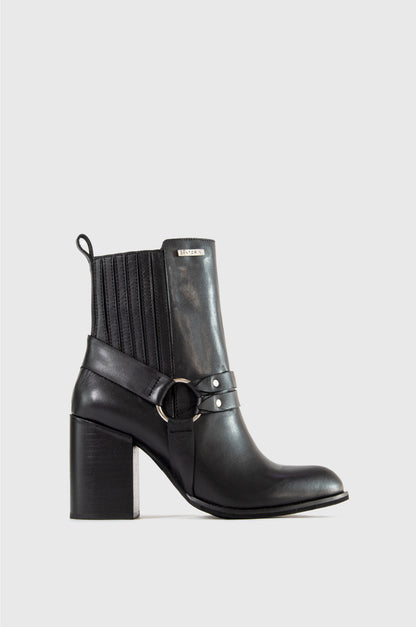 BOTINES PARA MUJER ANNAIS CUERO NEGRO