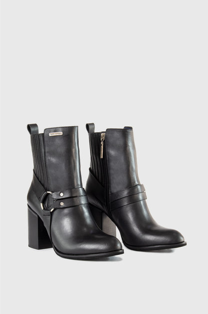 BOTINES PARA MUJER ANNAIS CUERO NEGRO
