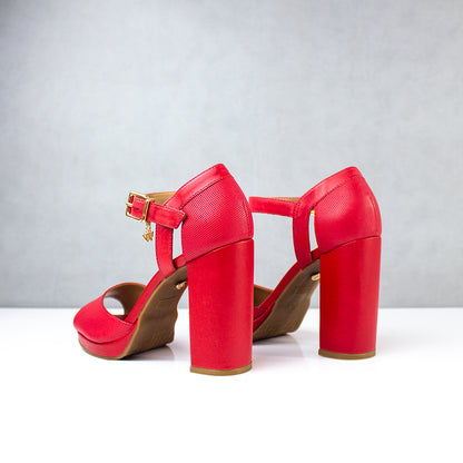 SANDALIAS PARA MUJER GISELE5 CUERO ROJO