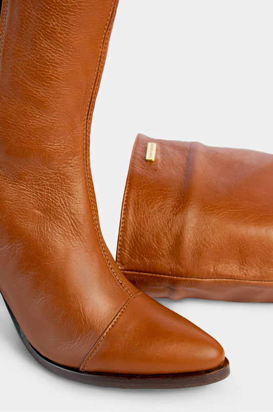BOTAS PARA MUJER ANALIA CUERO COÑAC