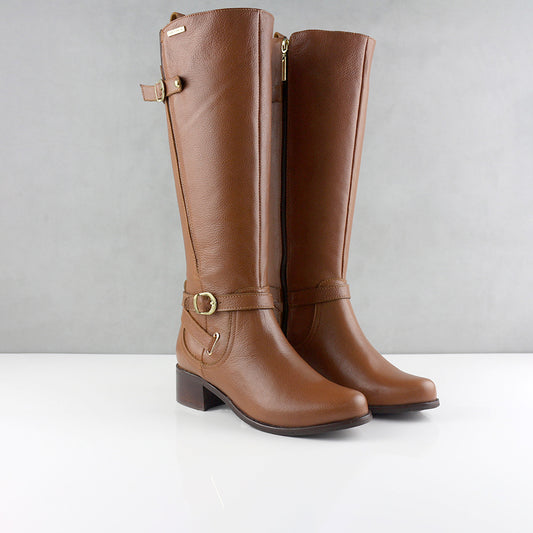BOTAS PARA MUJER DINORA CUERO MIEL