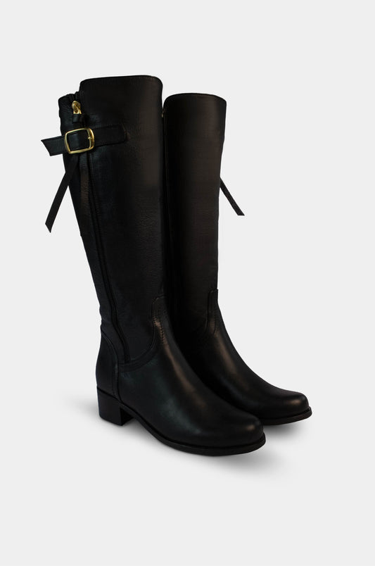 BOTAS PARA MUJER HIEDRA CUERO NEGRO