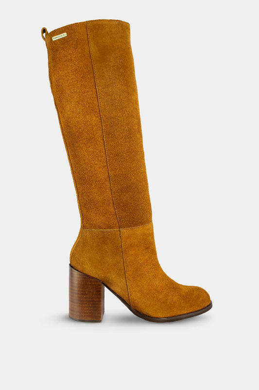 BOTAS PARA MUJER POLICARPA CUERO MIEL SANTORINI - vista lateral