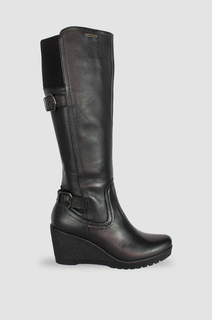 BOTAS PARA MUJER SILUETA CUERO NEGRO SANTORINI - vista principal