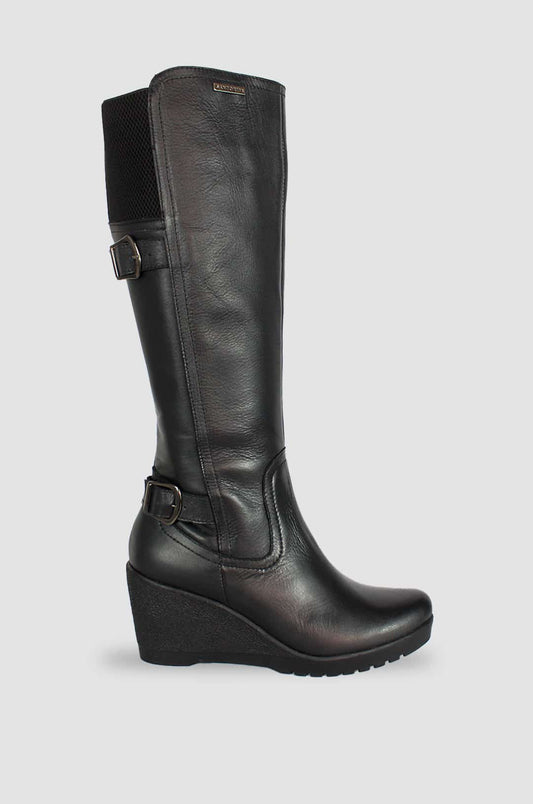 BOTAS PARA MUJER SILUETA CUERO NEGRO SANTORINI - vista principal