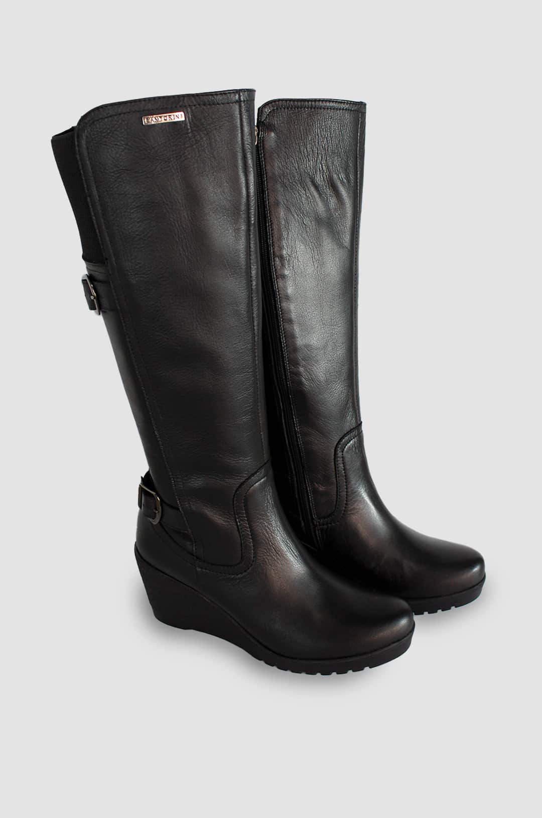 BOTAS PARA MUJER SILUETA CUERO NEGRO SANTORINI - vista 2