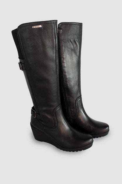 BOTAS PARA MUJER SILUETA CUERO NEGRO SANTORINI - vista 2
