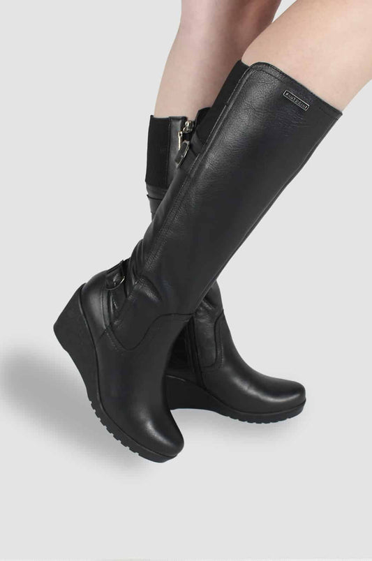 BOTAS PARA MUJER SILUETA CUERO NEGRO SANTORINI - vista 3