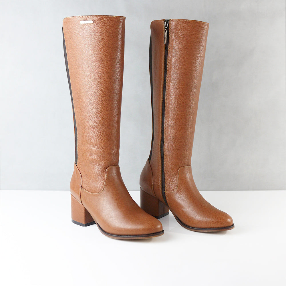 BOTAS PARA MUJER USELIA CUERO MIEL SANTORINI - vista 3