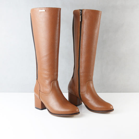 BOTAS PARA MUJER USELIA CUERO MIEL SANTORINI - vista 3