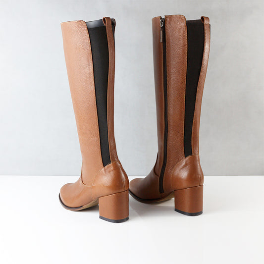BOTAS PARA MUJER USELIA CUERO MIEL SANTORINI - vista 4