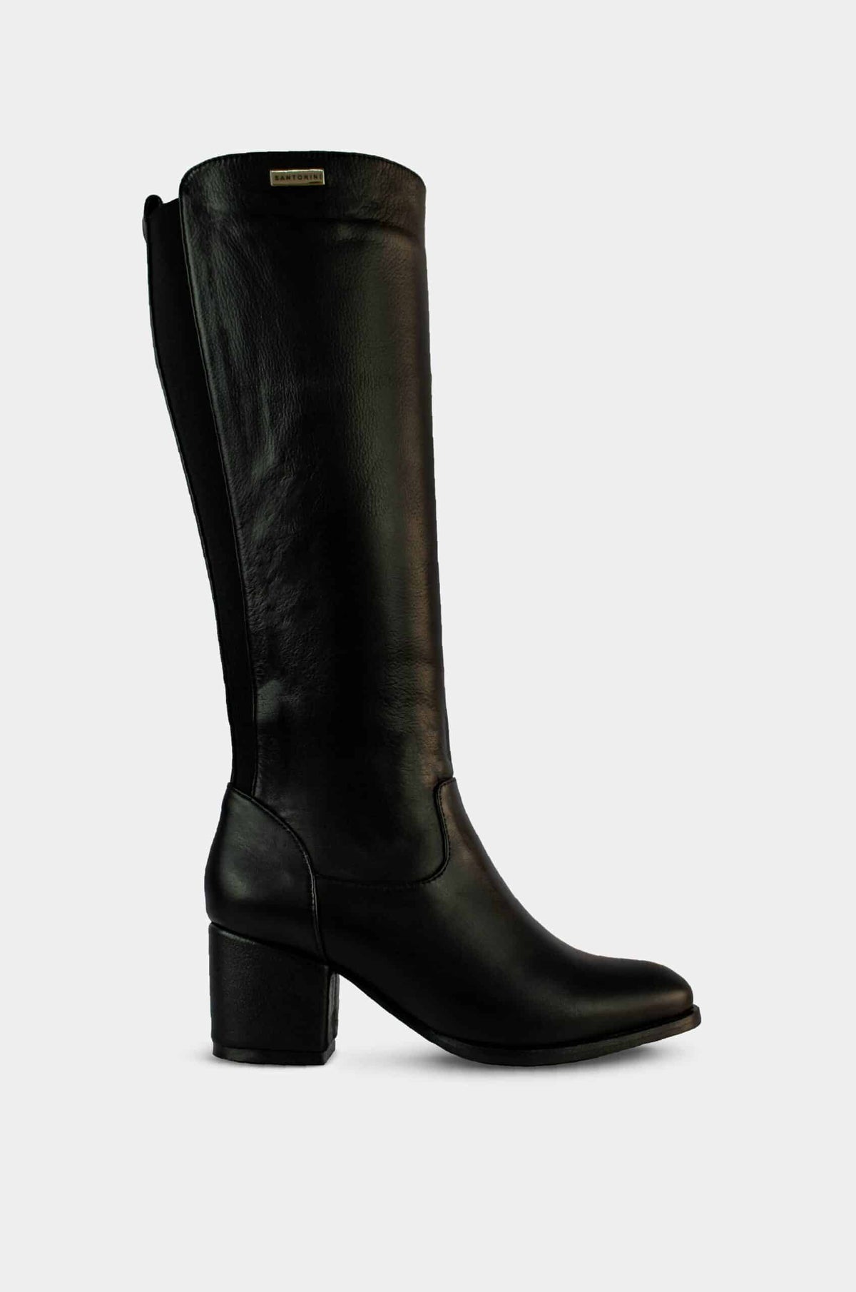 BOTAS PARA MUJER USELIA CUERO NEGRO SANTORINI - vista lateral