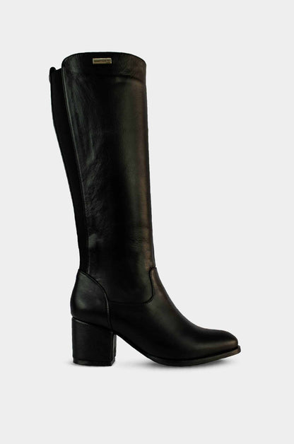 BOTAS PARA MUJER USELIA CUERO NEGRO SANTORINI - vista lateral