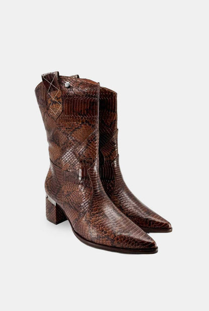 BOTAS PARA MUJER VALKIRIA CUERO CAFÉ SANTORINI - vista 2