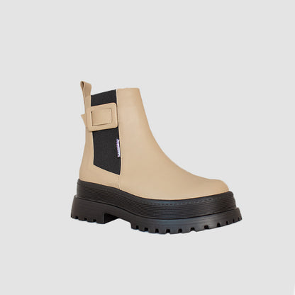 BOTINES PARA MUJER ARISTA CUERO BEIGE SANTORINI - vista 2