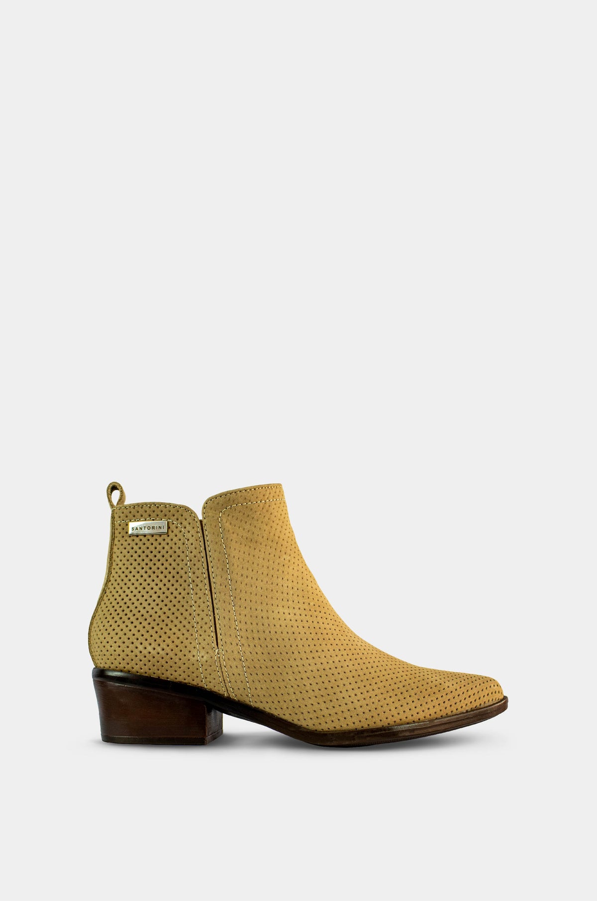 BOTINES PARA MUJER BOHO CUERO TAUPE SANTORINI - vista lateral