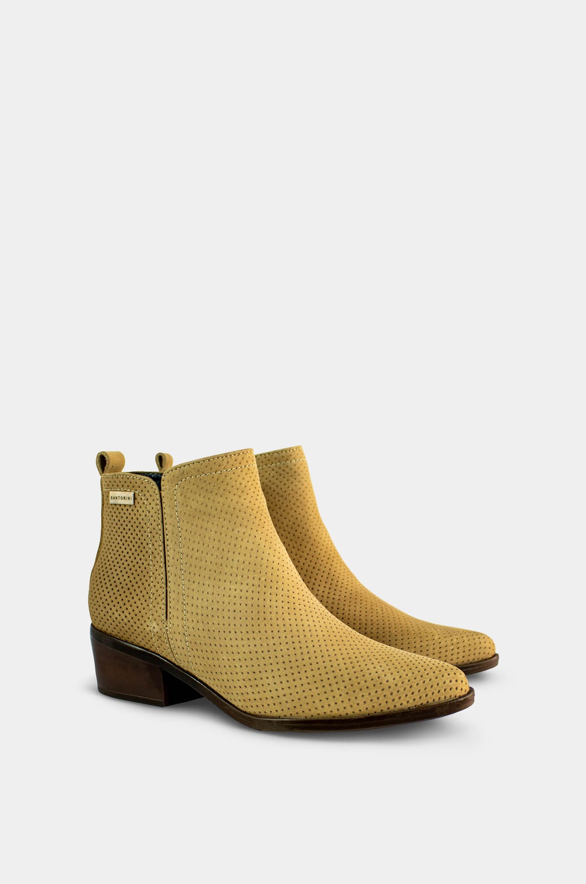 BOTINES PARA MUJER BOHO CUERO TAUPE SANTORINI - vista 45 grados
