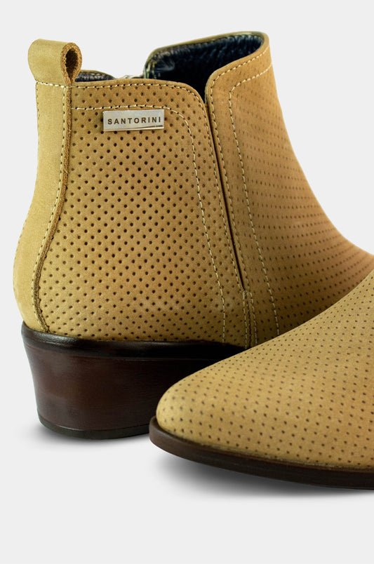 BOTINES PARA MUJER BOHO CUERO TAUPE SANTORINI - detalle