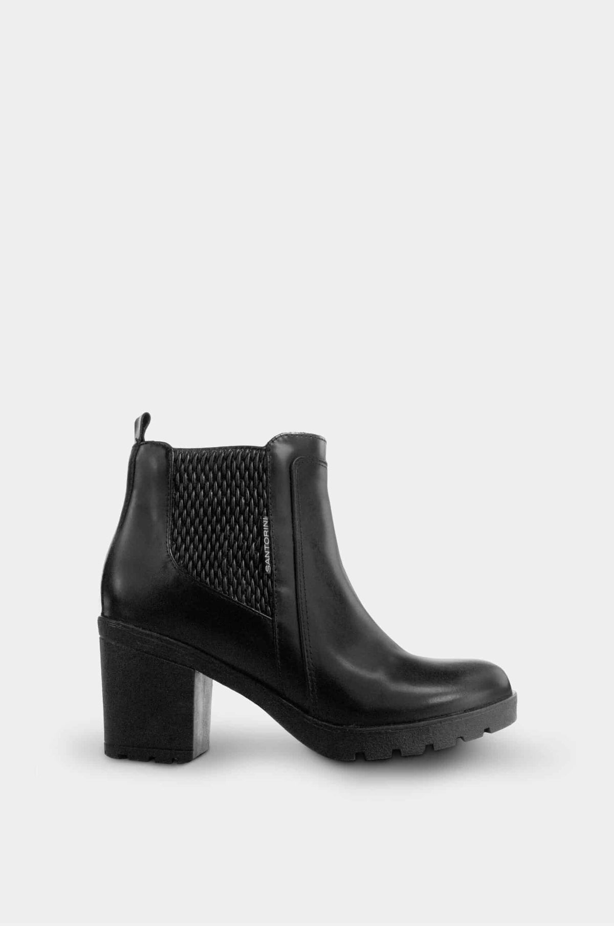 BOTINES PARA MUJER BRINA CUERO NEGRO SANTORINI - vista principal