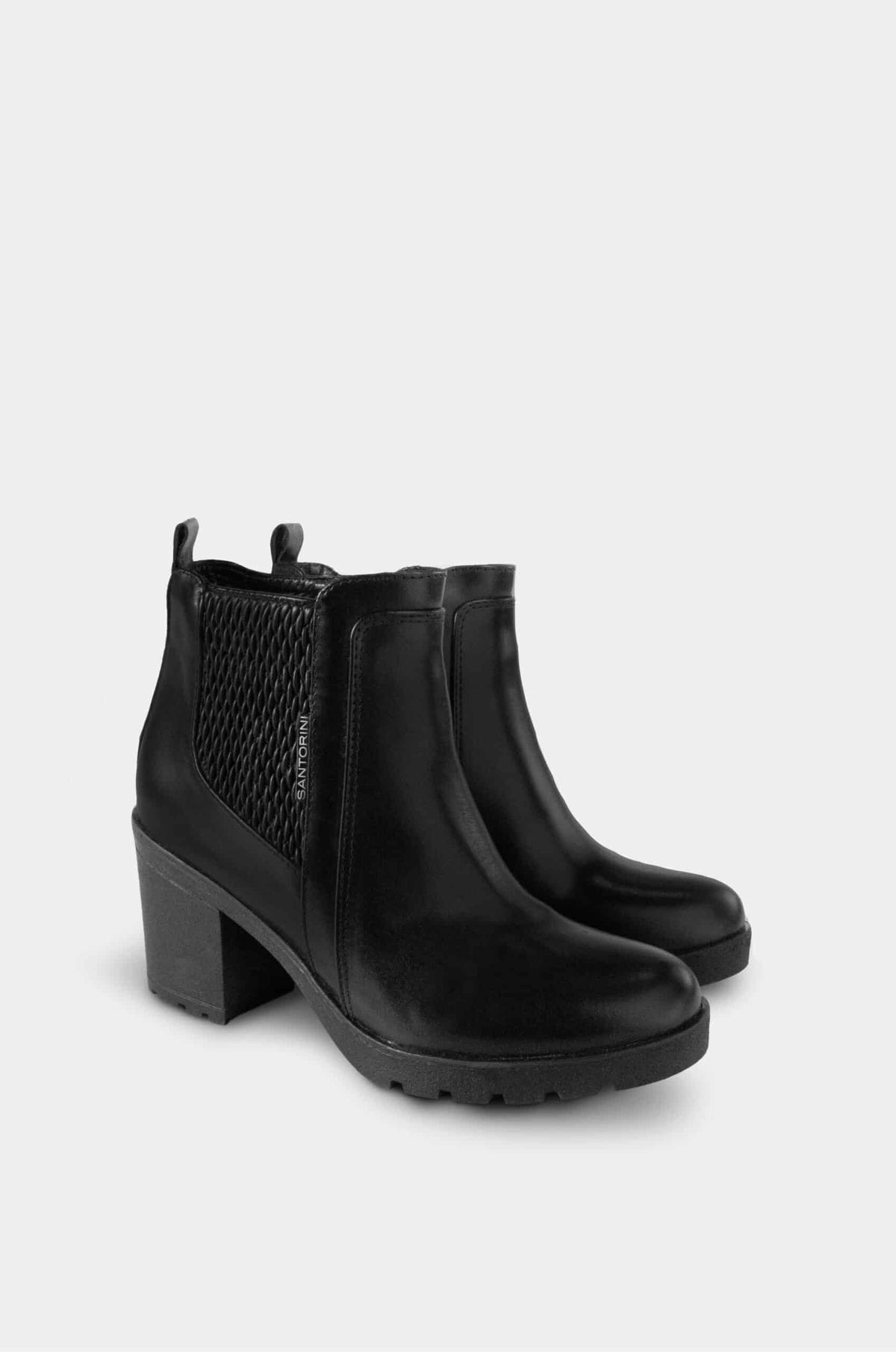 BOTINES PARA MUJER BRINA CUERO NEGRO SANTORINI - vista 2