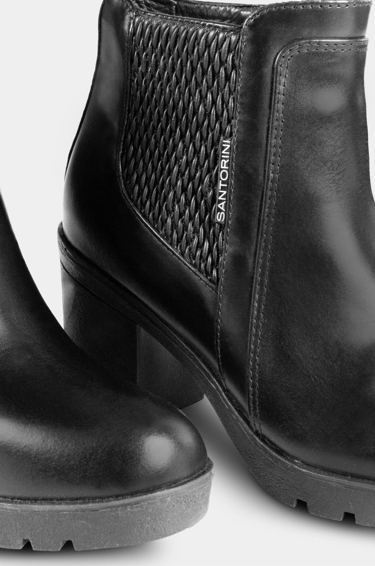 BOTINES PARA MUJER BRINA CUERO NEGRO SANTORINI - vista 3