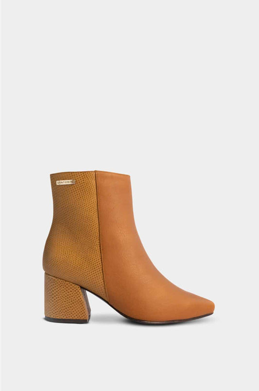 BOTINES PARA MUJER BRUNA CUERO MIEL SANTORINI - vista principal