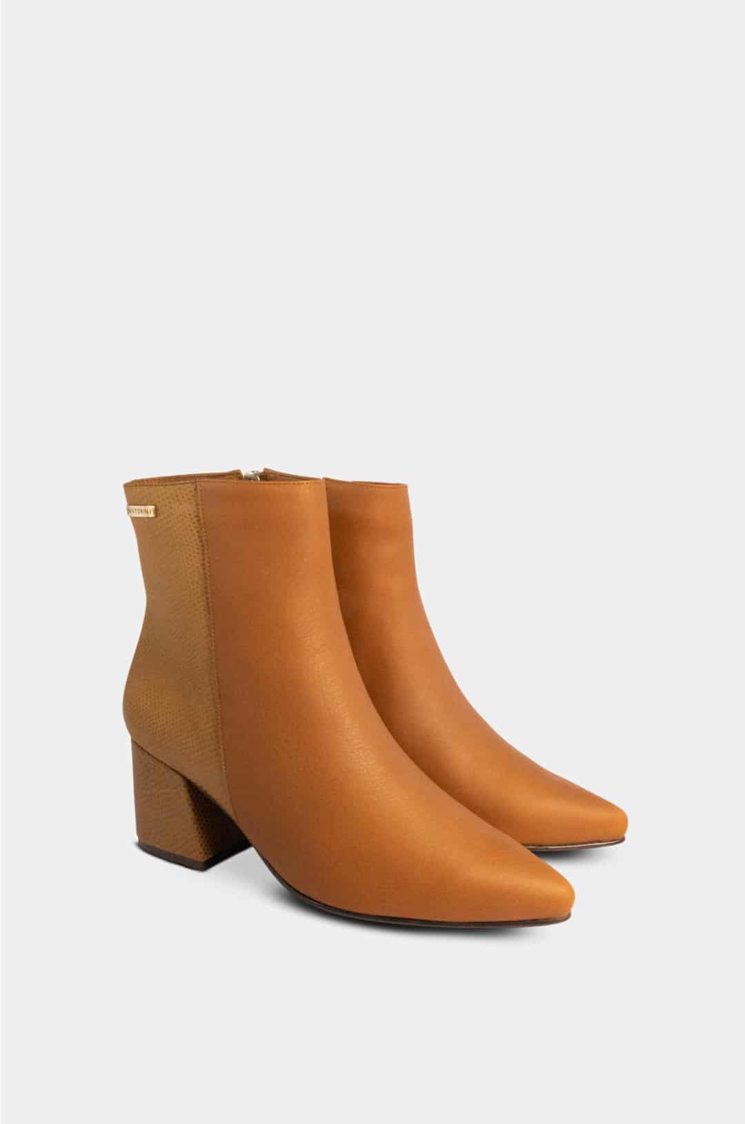 BOTINES PARA MUJER BRUNA CUERO MIEL SANTORINI - vista 2