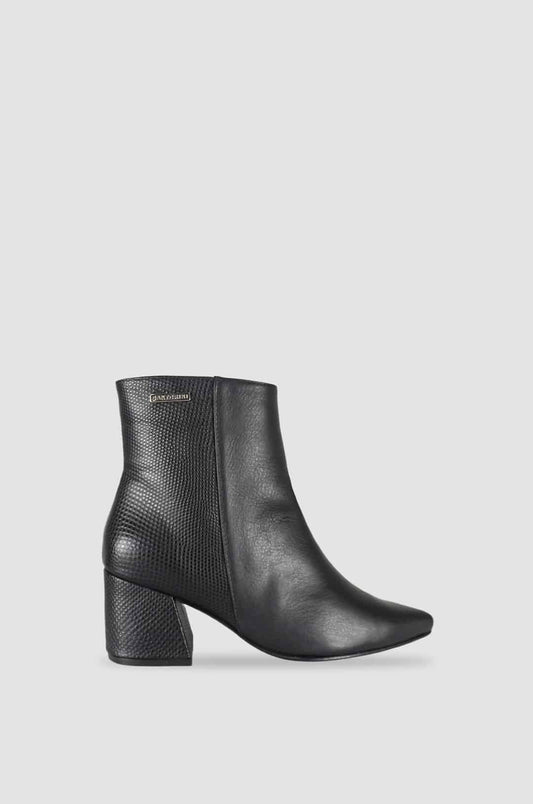 BOTINES PARA MUJER BRUNA CUERO NEGRO SANTORINI - vista principal