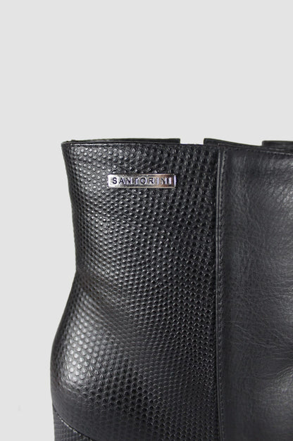 BOTINES PARA MUJER BRUNA CUERO NEGRO SANTORINI - vista 3