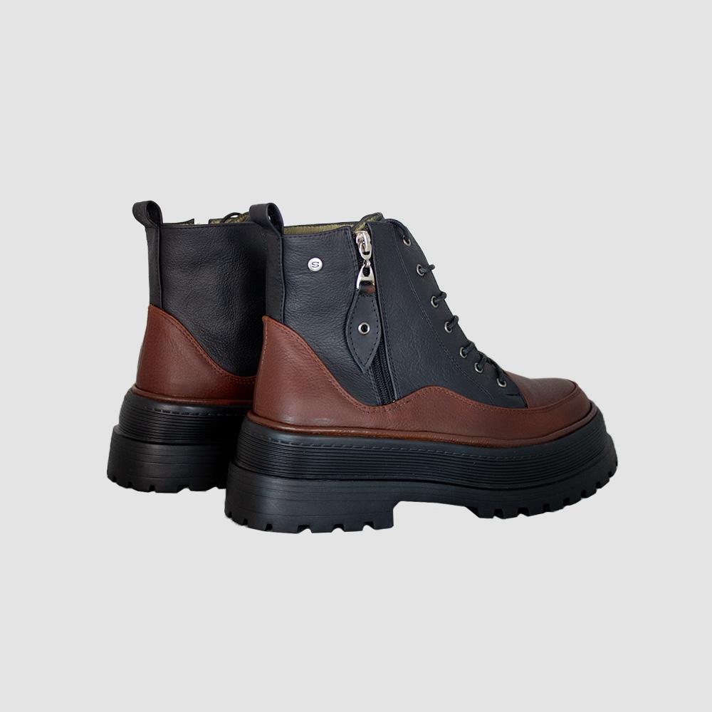 BOTINES PARA MUJER CARLA CUERO MIEL SANTORINI - vista 4