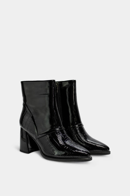 BOTINES PARA MUJER ESENCIA NEGRO SANTORINI - vista 45 grados