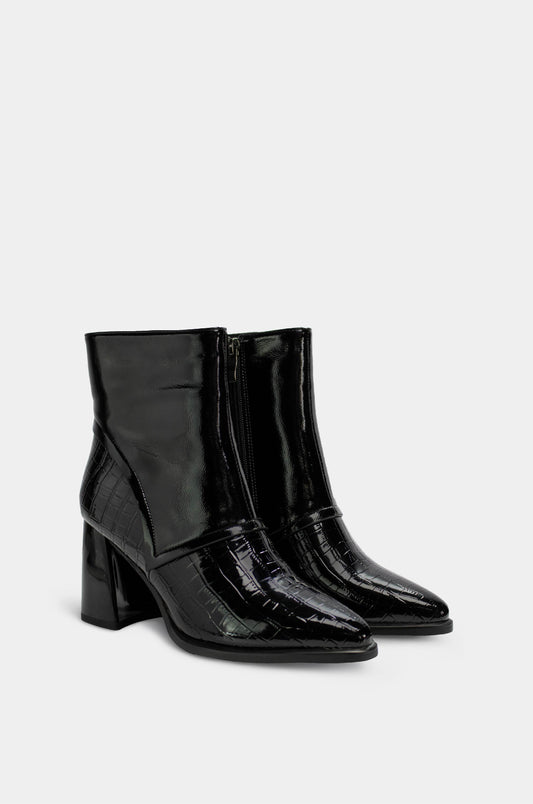 BOTINES PARA MUJER ESENCIA NEGRO SANTORINI - vista 45 grados