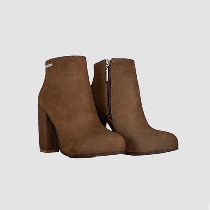 BOTINES PARA MUJER FARISA CUERO MIEL SANTORINI - vista 3