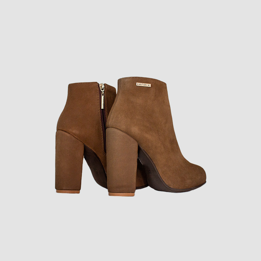 BOTINES PARA MUJER FARISA CUERO MIEL SANTORINI - vista 4