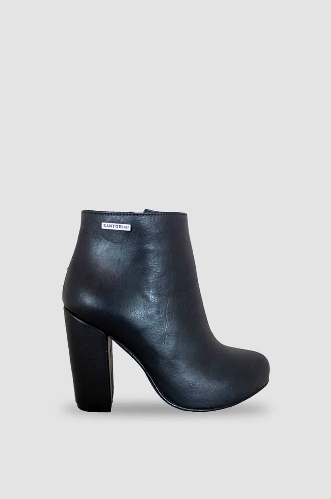 BOTINES PARA MUJER FARISA CUERO NEGRO SANTORINI - vista principal