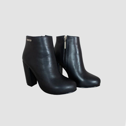 BOTINES PARA MUJER FARISA CUERO NEGRO SANTORINI - vista 3