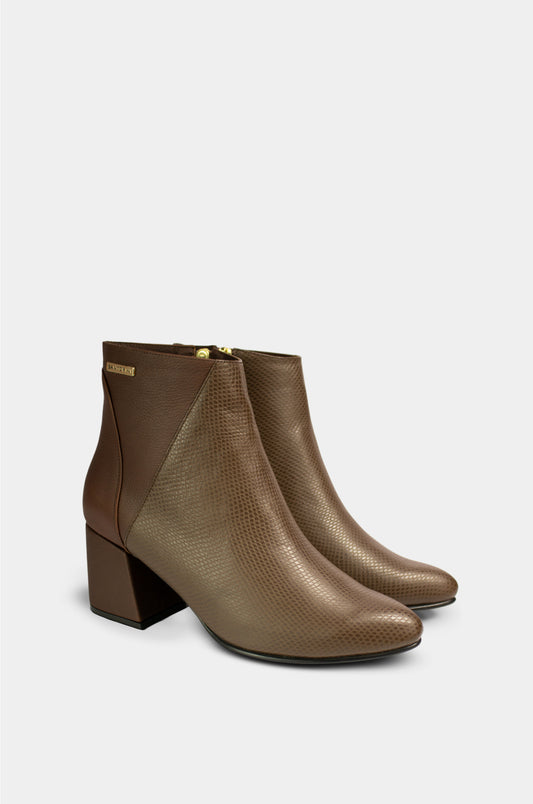 BOTINES PARA MUJER GABRIELA CUERO CAFE SANTORINI - vista 2