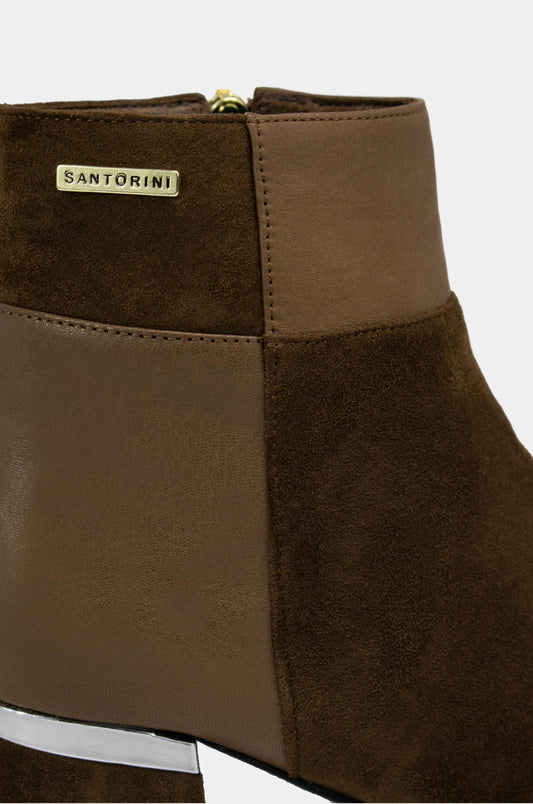 BOTINES PARA MUJER ISABELLA CUERO CAFE SANTORINI - vista 3
