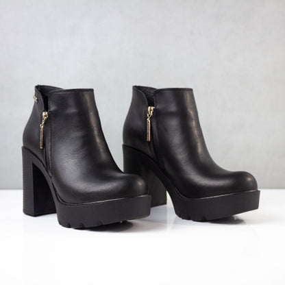 BOTINES PARA MUJER JANA CUERO NEGRO SANTORINI - vista 3