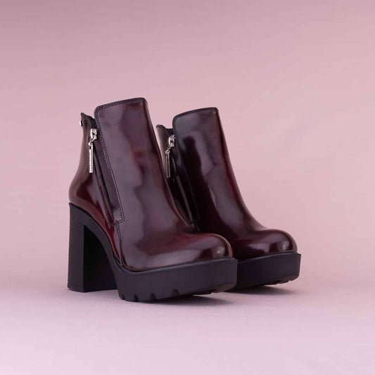 BOTINES PARA MUJER JANA CUERO VINOTINTO SANTORINI - vista 3
