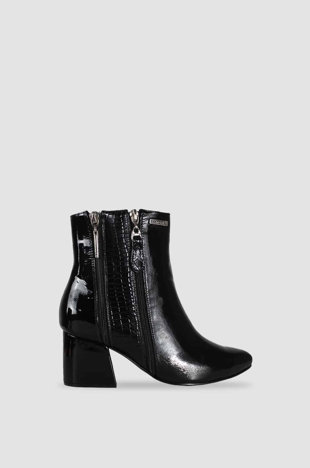 BOTINES PARA MUJER LARA CUERO NEGRO SANTORINI - vista principal