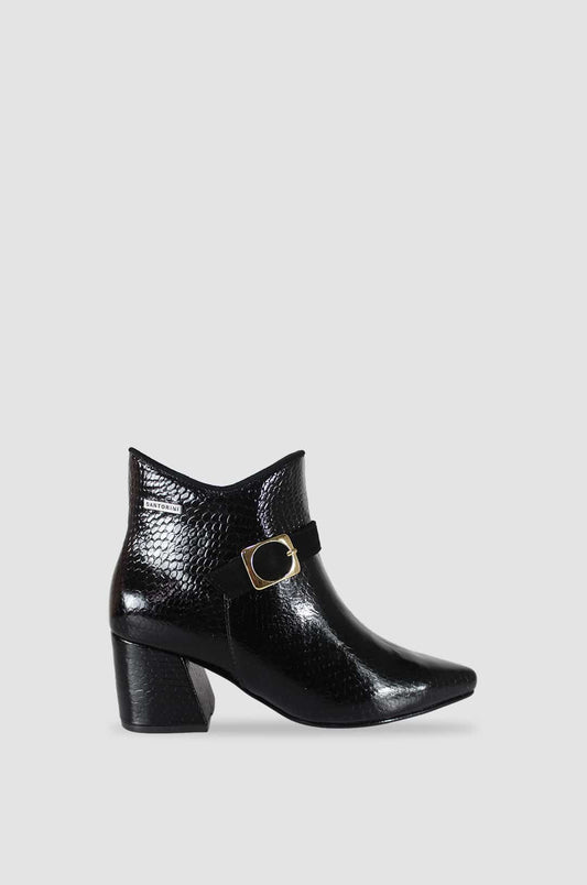 BOTINES PARA MUJER LETICIA CUERO NEGRO SANTORINI - vista principal