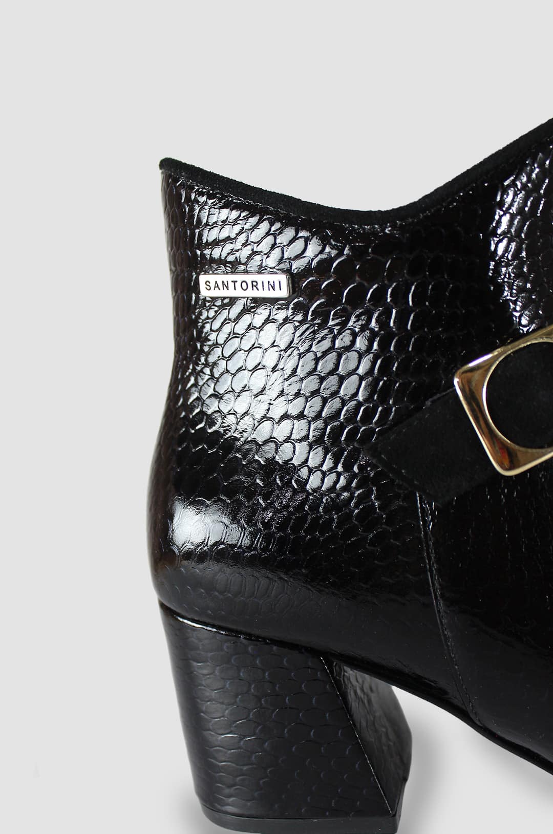BOTINES PARA MUJER LETICIA CUERO NEGRO SANTORINI - vista 4