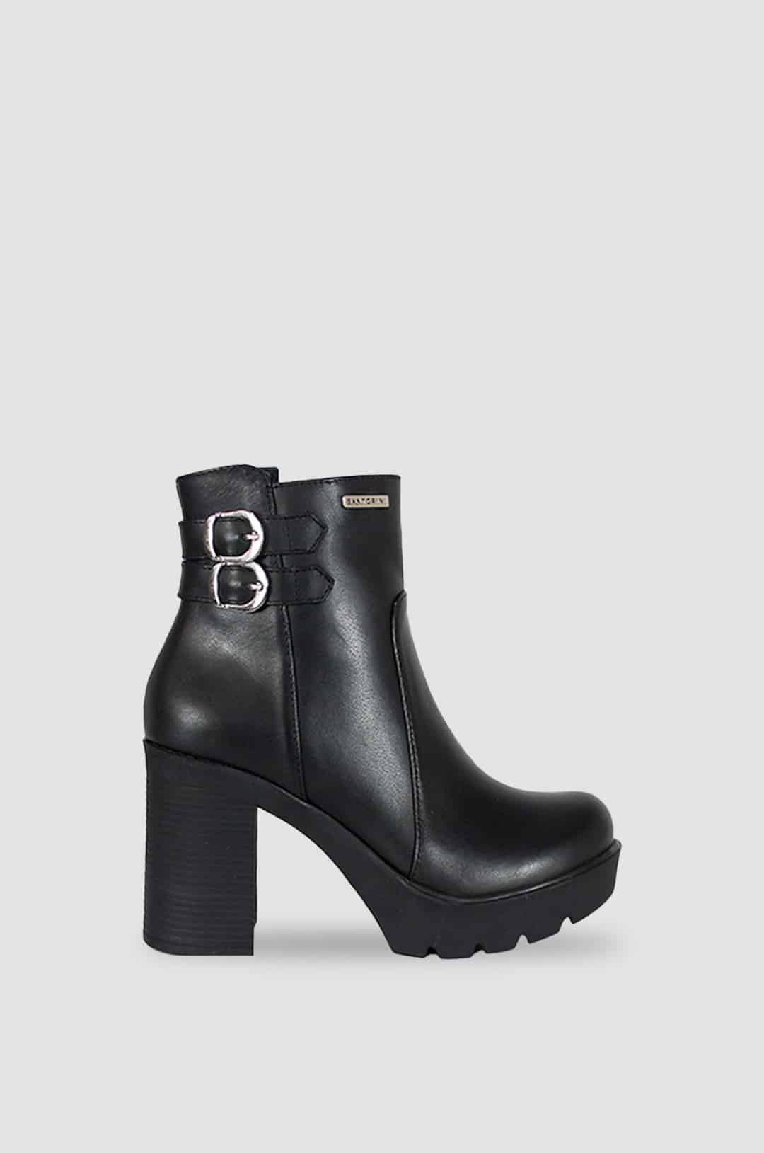 BOTINES PARA MUJER LUISA CUERO NEGRO SANTORINI - vista principal