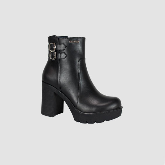 BOTINES PARA MUJER LUISA CUERO NEGRO SANTORINI - vista 2