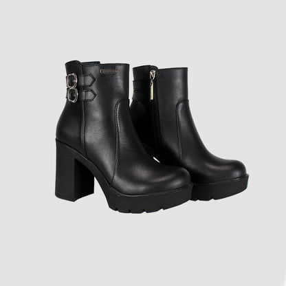 BOTINES PARA MUJER LUISA CUERO NEGRO SANTORINI - vista 3