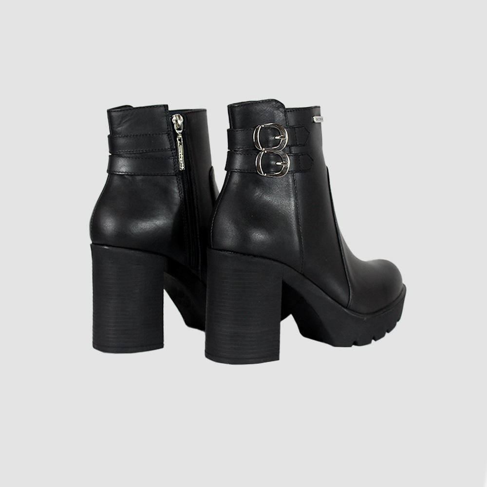 BOTINES PARA MUJER LUISA CUERO NEGRO SANTORINI - vista 4