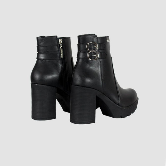 BOTINES PARA MUJER LUISA CUERO NEGRO SANTORINI - vista 4